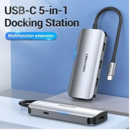 Vention TODHB Docking Station Hub USB-C con HDMI 4K, 3x USB 3.0 y PD 100W, Gris Vention TODHB Docking Station Hub USB-C con HDMI 4K, 3x USB 3.0 y PD 100W, Gris